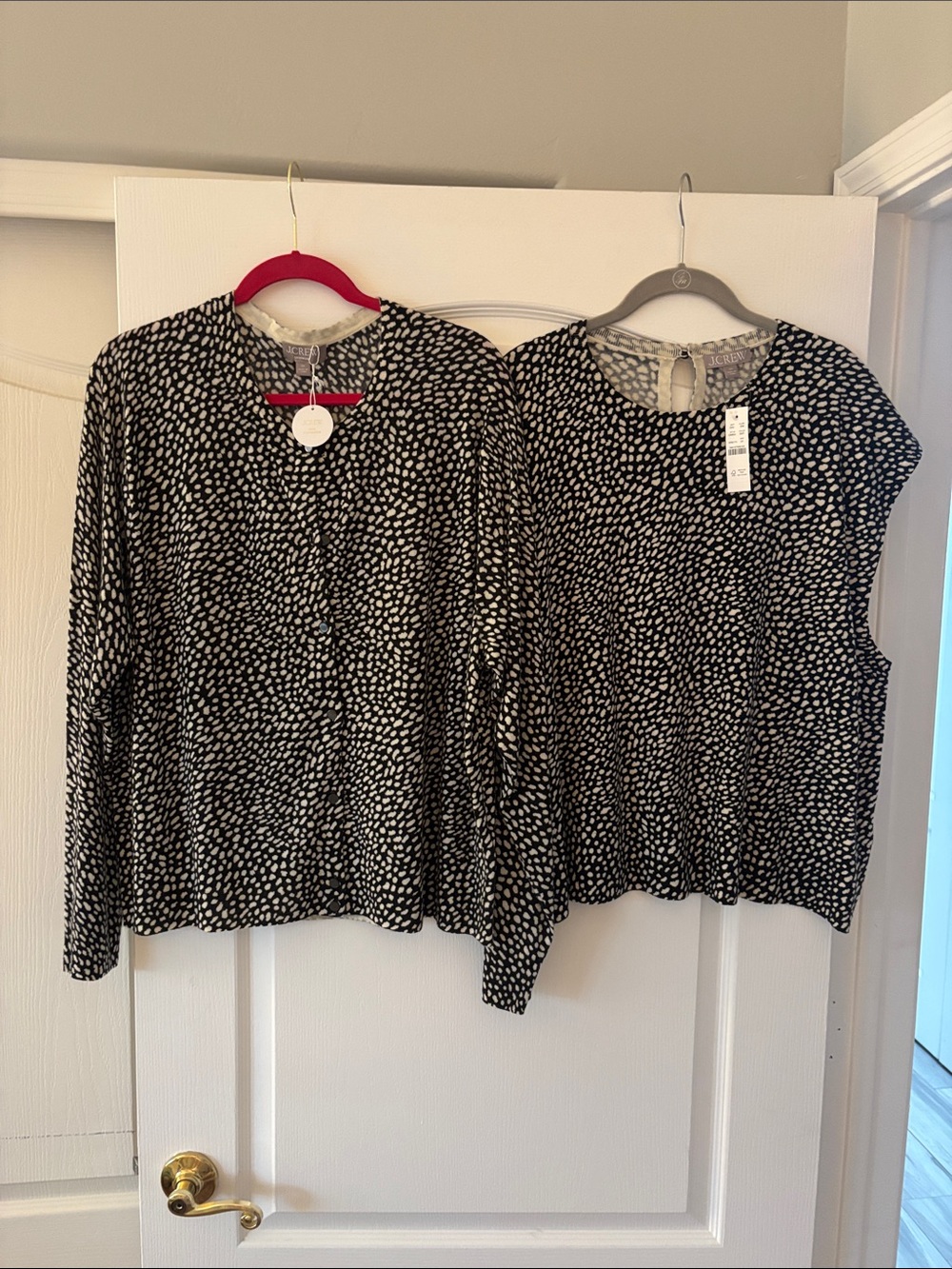 NWT J Crew Cashmere Black and White Sweater Twin Set SZ 3X